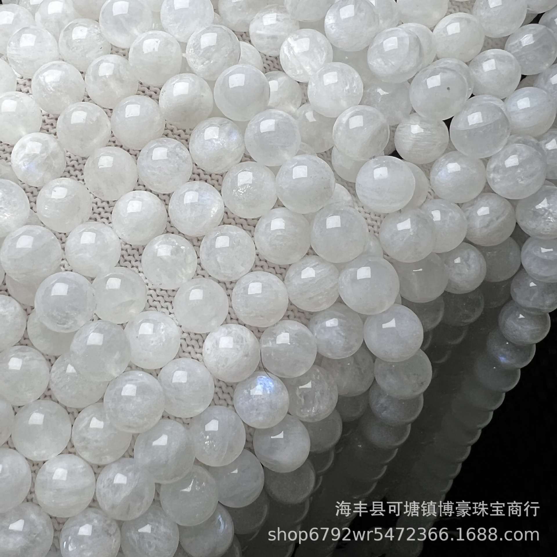 天然水晶白月光日光石闪光彩光半成品长链散珠配珠百家姓厂家