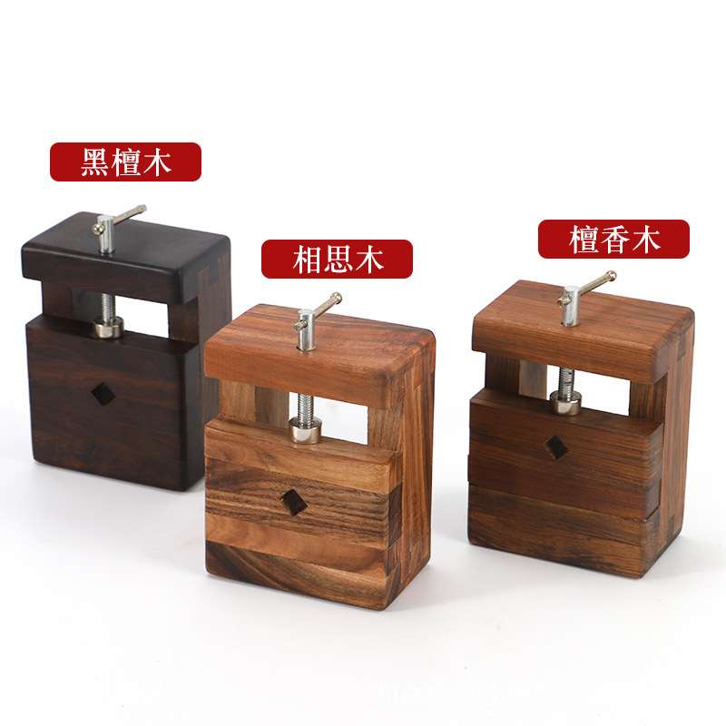 供应 纂刻印章工具 大号黑檀木印床 篆刻方形刻床夹具 铜印床品质