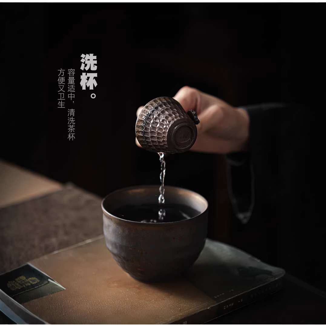 粗陶水盂茶钵茶洗建水 家用笔洗茶具配件 茶渣桶小号洗茶杯碗收纳