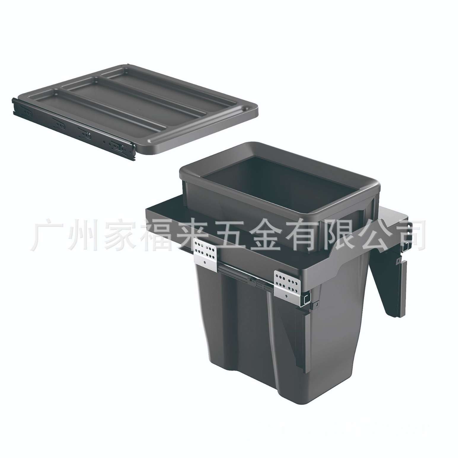 供应厨房大容量分类垃圾桶 侧装缓冲垃圾桶 抽拉式厨房多用垃极桶