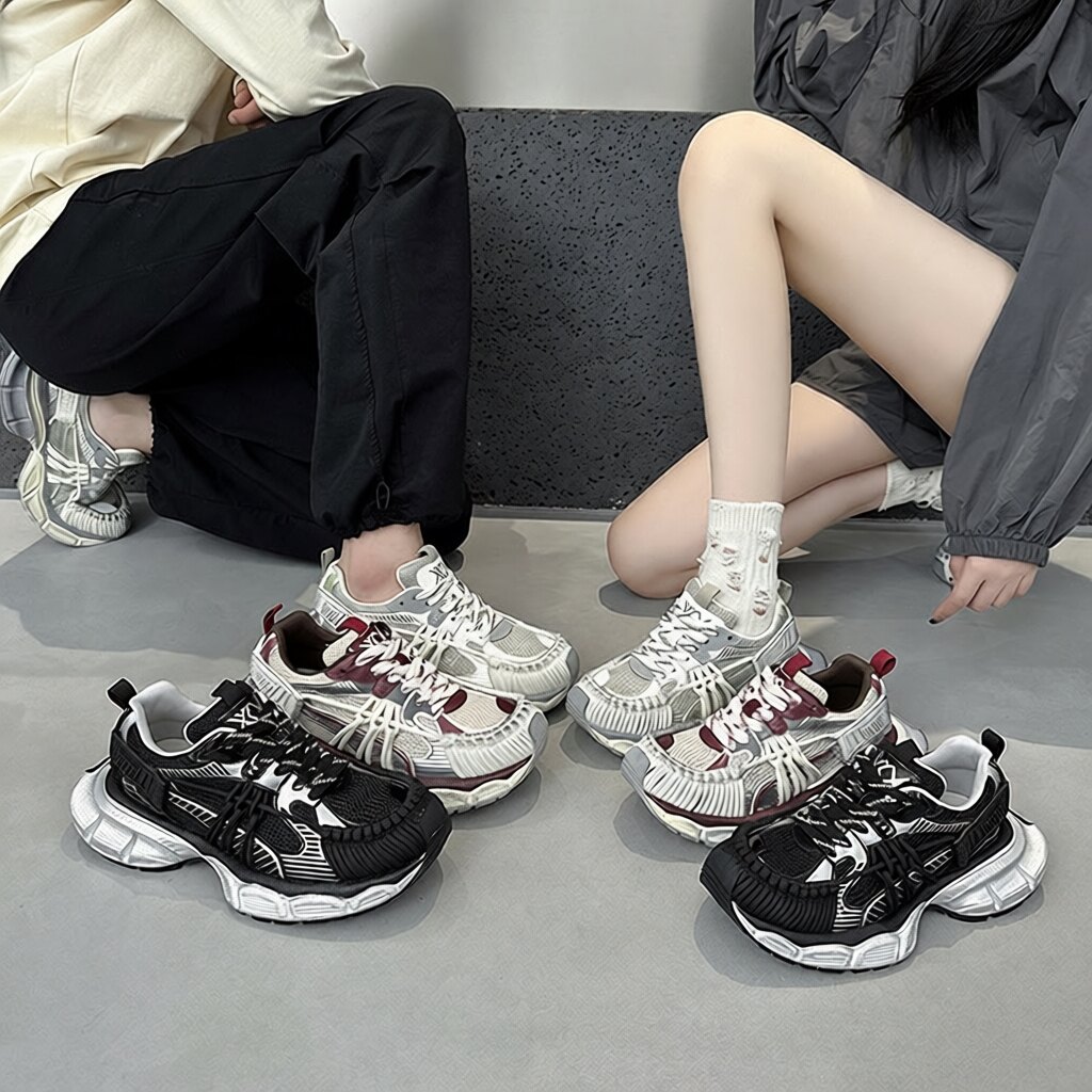 厚底老爹鞋女 秋季新款情侣韩版百搭轻便防滑休闲运动鞋潮