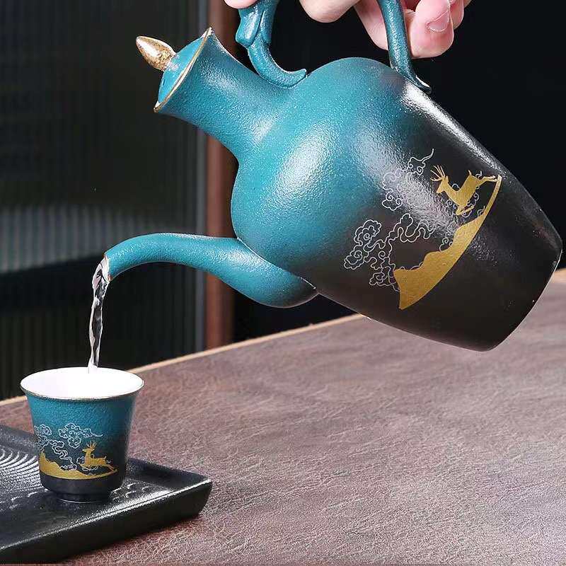中式温酒器仿古酒具酒杯酒壶套装烫酒壶陶瓷家用煮酒器清酒黄酒