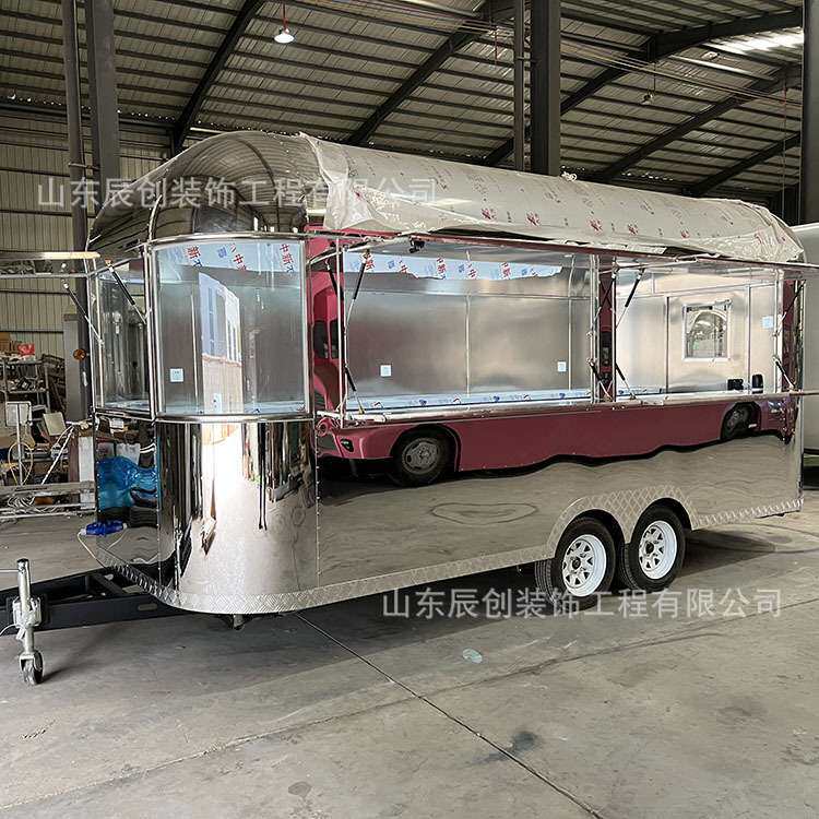 多功能不锈钢餐车可移动售卖房车咖啡奶茶店车景区游乐场售票车厢