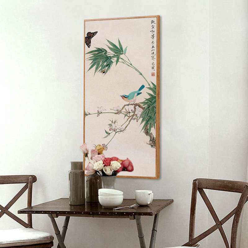 工笔花鸟国画酒店新中式装饰画禅意玄关画中国风客厅茶室书房挂画