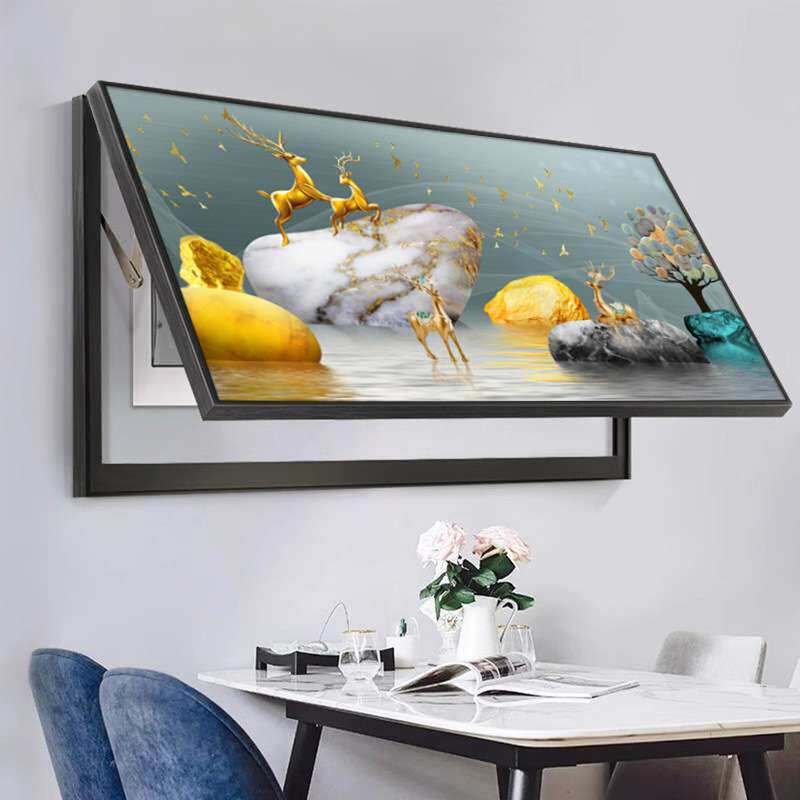 现代轻奢电表箱装饰画横款电闸配电箱大尺寸遮挡挂画强弱电箱壁画
