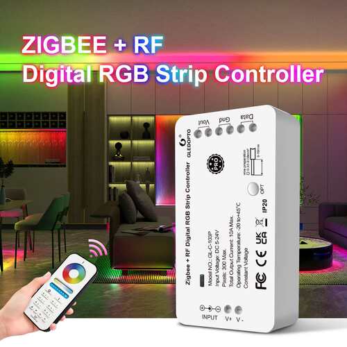 GLEDOPTO数字灯带ZigBee低压流光溢彩控制器幻彩灯带跑马流水模式