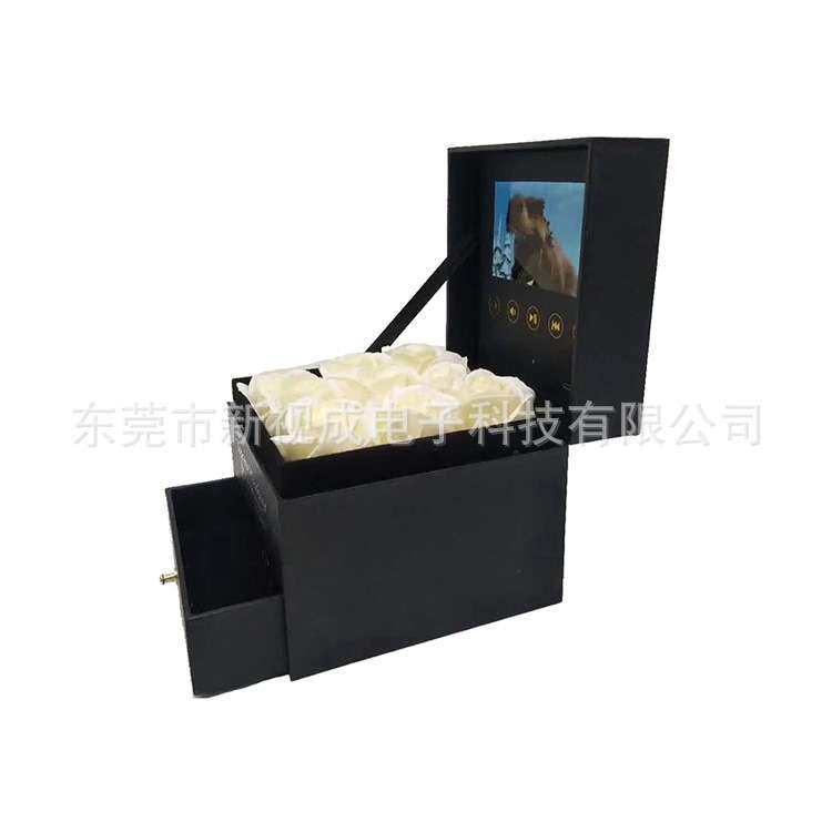 ?高档视频首饰盒现货直销 情人节七夕玫瑰花盒带LED屏