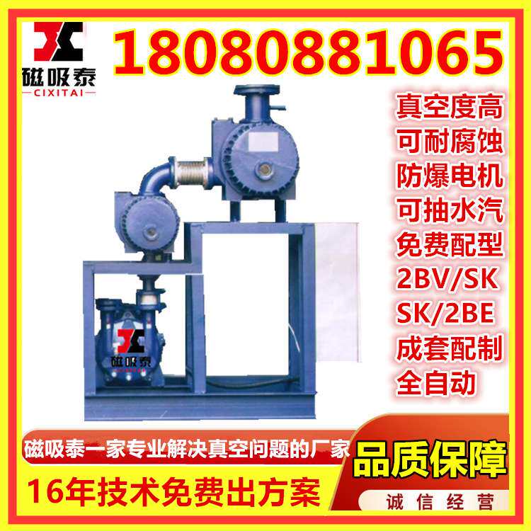 高真空分子泵机组粗浆洗浆机JZJ2S150-1罗茨水环真空机组泵站
