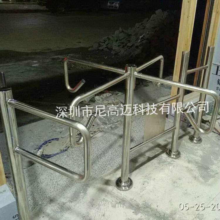 金华超市半高转闸 不锈钢手动转闸 单向十字旋转闸 门禁式全高闸