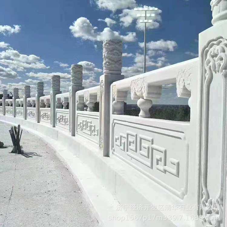 青石栏杆汉白玉防护栏围栏石雕栏杆花岗岩石栏杆石护栏阳台石栏板