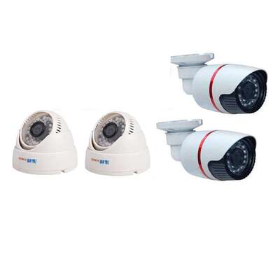 1.0 MP CCTV AHD System Real  Hybird DVR 4CH 720P AHD Kit监控
