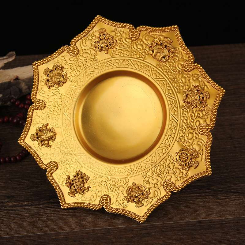 纯铜莲师朵玛总集八供朵玛食子花果酥油花客厅玄关莲花果摆件堂