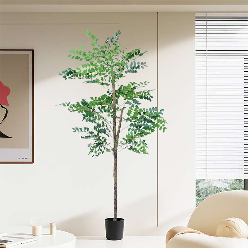 仿真绿植榆钱树榕树金钱树盆栽室内北欧风高端造景摆件客厅景观