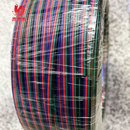 RGB灯带延长线4pin黑绿红蓝并线1007 20AWG加粗线芯彩色排线纯铜