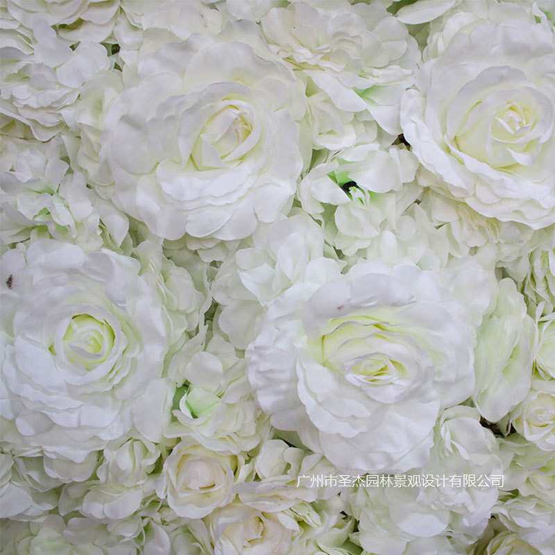 厂家热销仿真植物墙草坪室内外装饰立体墙绢布假花墙婚庆玫瑰花墙