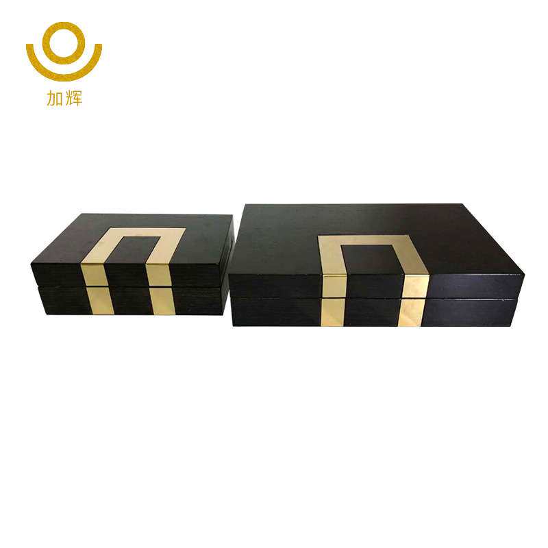 新中式翻盖木质盒子长方形木质首饰收纳盒创意样板房装饰摆设品