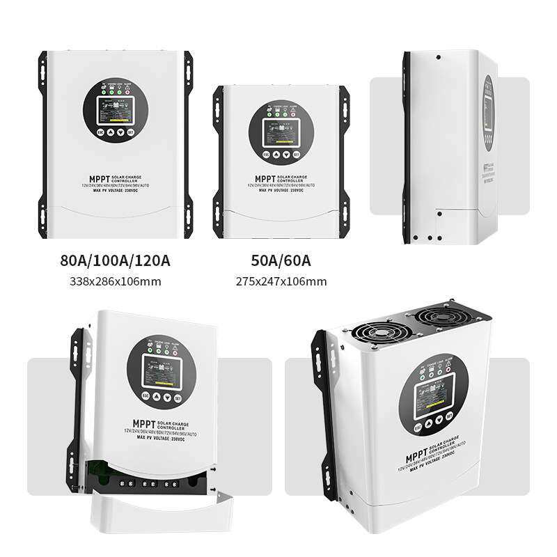230V输入MPPT太阳能控制器40A60A120A光伏发电全自动12 V-96V通用