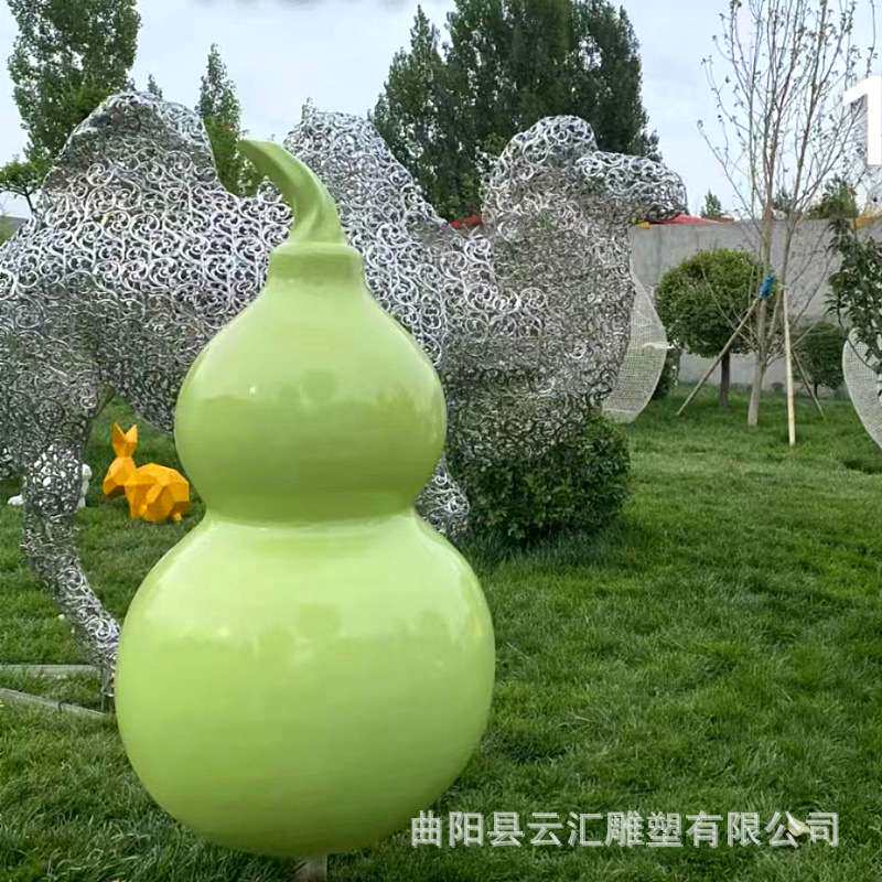 玻璃钢葫芦雕塑户外景观广场商业街步行街企业大型铸铜葫芦摆件
