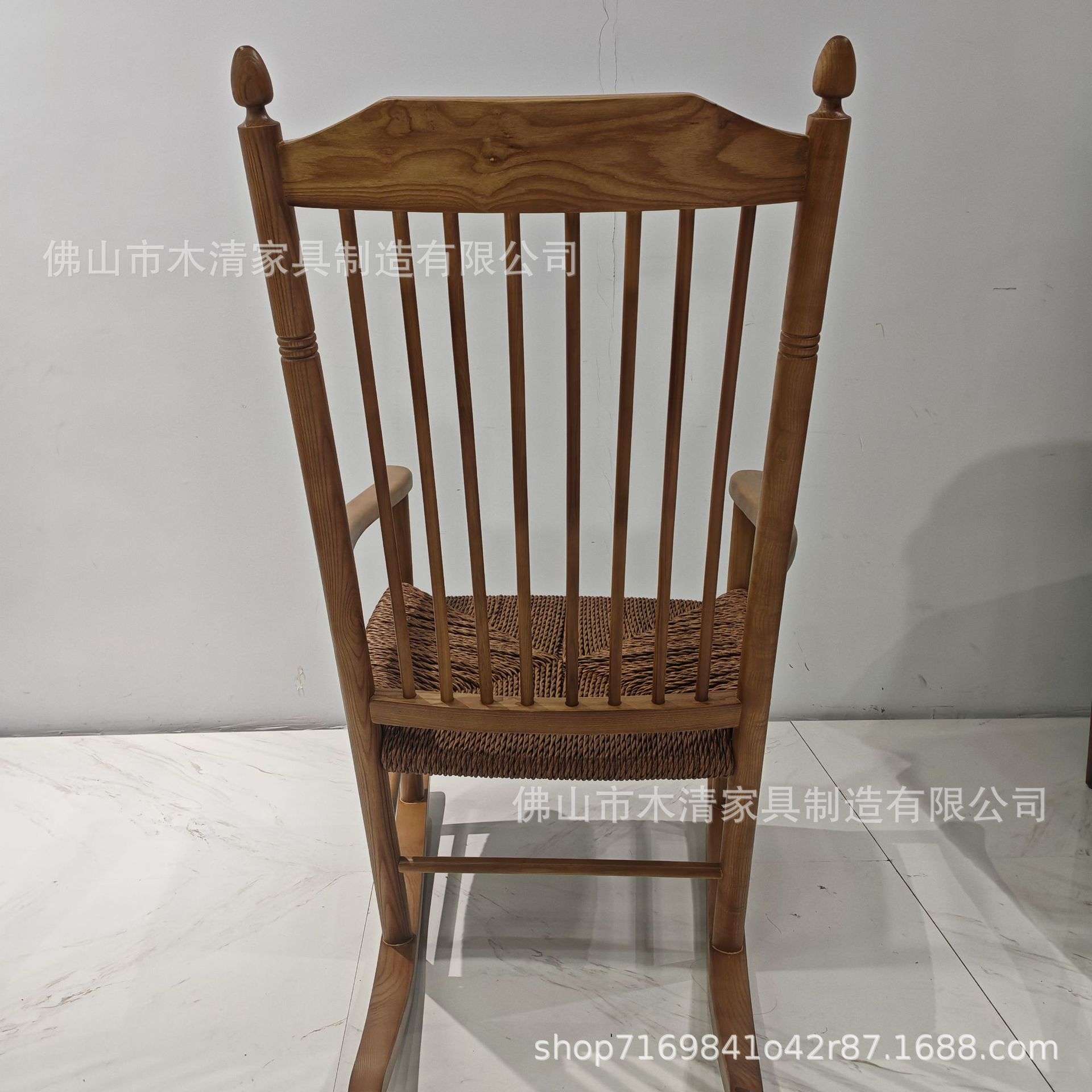 印尼摇椅实木休闲家用阳台马洛夫躺椅藤编懒人复古沙发摇椅子