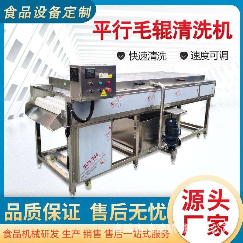 柑橘脐橙打蜡清洗机 商用红薯土豆清洗设备 莲藕萝卜毛刷去泥机
