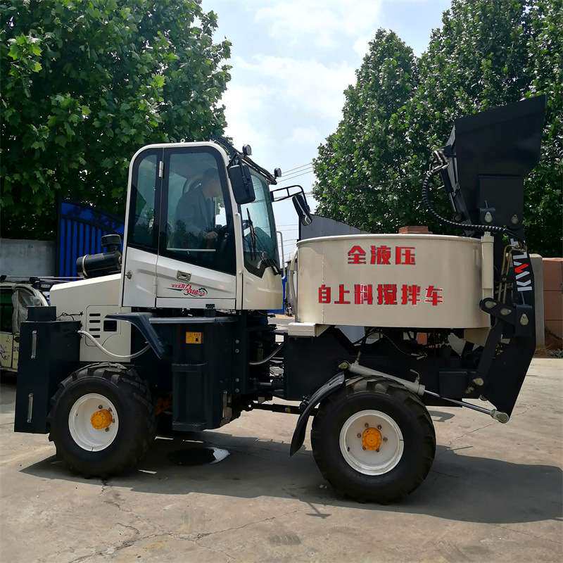 2方全自动上料搅拌车 小型上料混凝土搅拌车 180度旋转搅拌车