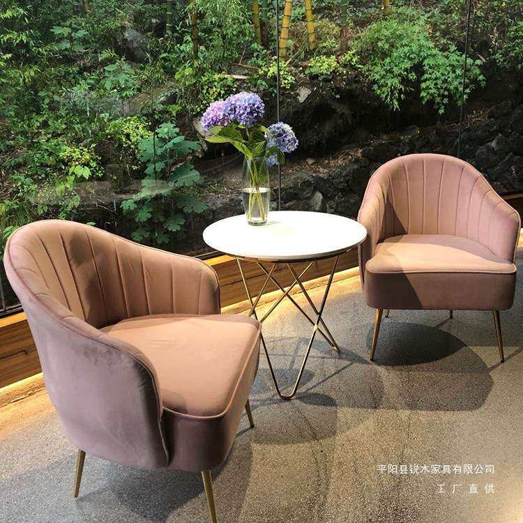 懒人沙发单人卧室轻奢小型少女可爱阳台休闲椅子三件套小茶几组合
