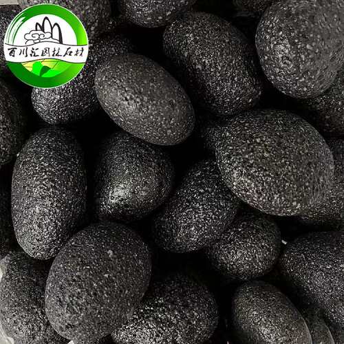 黑色火山鹅卵石进口卵石桑拿石火山石颗粒过滤火山蛋烤火石石坑石