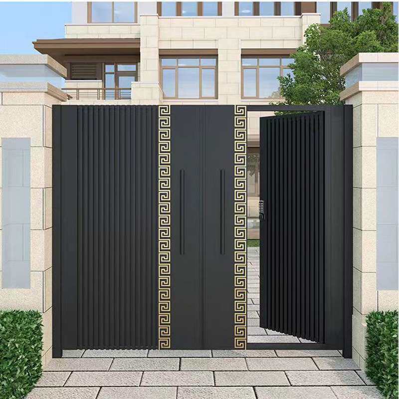自建房铝合金大门别墅对开大门庭院电动铝艺大门花园铝合金大门