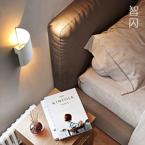 智闪led壁灯北欧壁灯极简户外螺旋双头壁灯 外墙上下发光室外防水