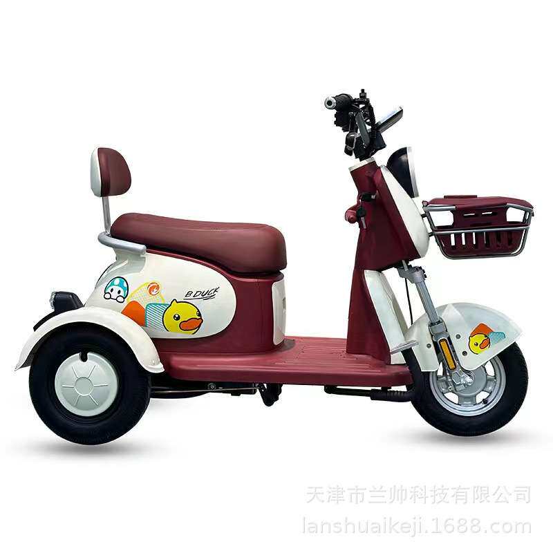 大福新款休闲电动三轮车小型女性接孩子电瓶三轮车时尚电动三轮车