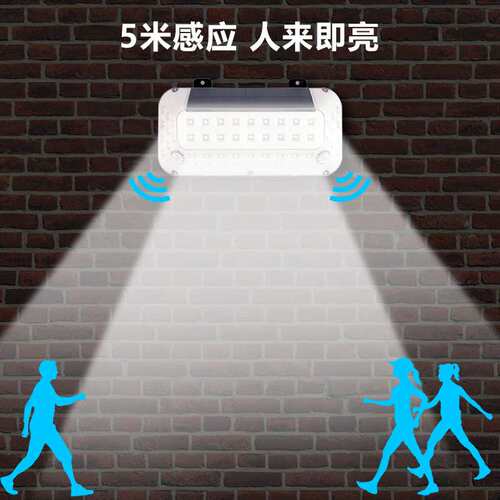 太阳能人体感应壁灯 54LED户外防水四面发光别墅花园庭院照明路灯