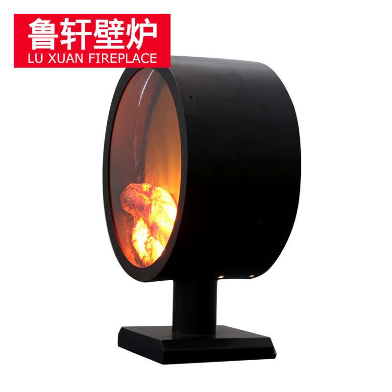 落地式仿真火电子壁炉嵌入式火焰台式圆型迷你取暖器家用装饰壁炉