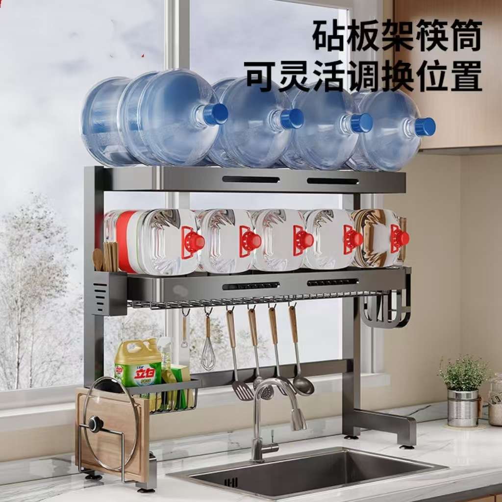 厨房水槽置物架台面不锈钢沥水碗架篮碗碟盘筷收纳架用具碗篮
