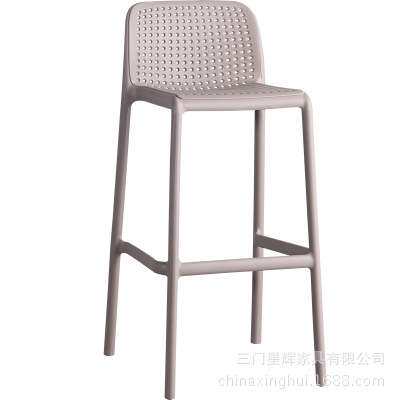北欧创意简约户外休闲凳子靠背椅吧椅塑料吧椅高脚椅酒吧椅