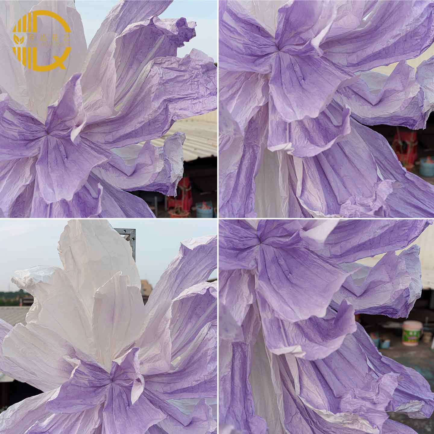 婚庆道具紫色巨型美塑花纸花婚礼背景花蝴蝶花朵手工橱窗美陈花艺