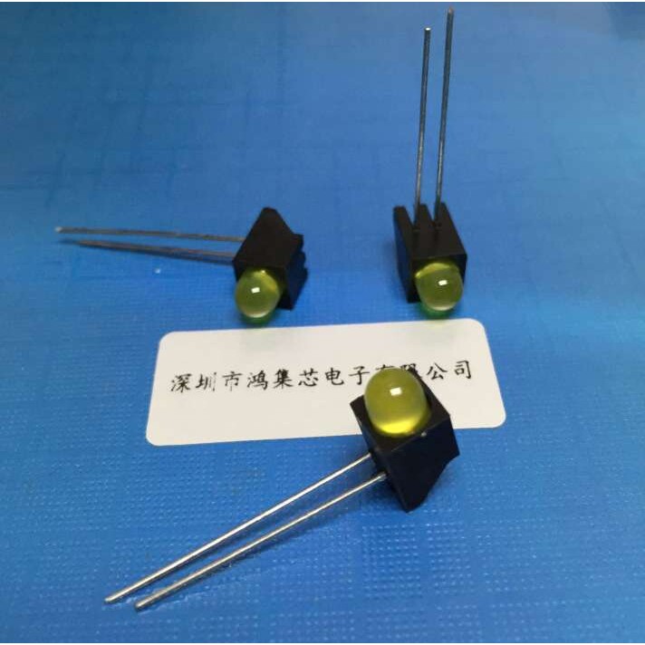 5mmLED单孔灯座含灯珠黑色塑料PCB方形固定座指示发光二极管红绿