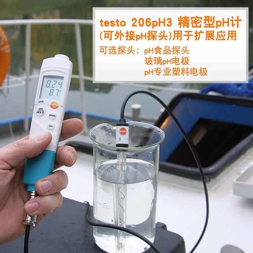 PH计德国德图testo206-pH1酸碱度计液体半固体精密型PH值测试笔