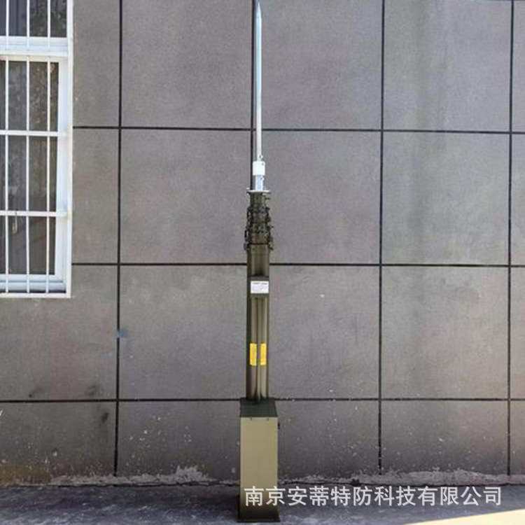 车载方舱轻便型手摇升降避雷针 碳纤维升降桅杆 便携式升降杆