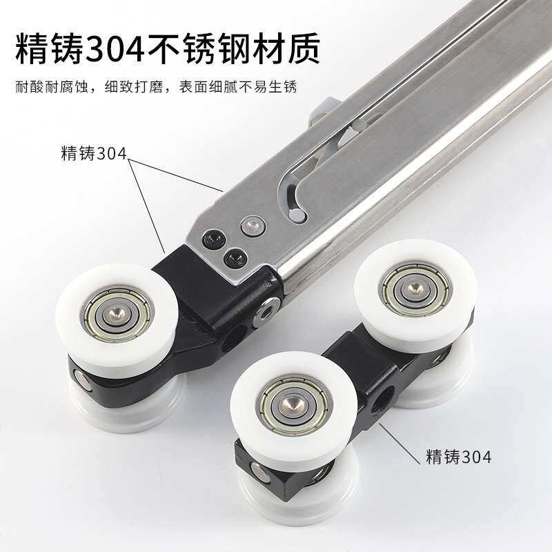 内嵌式微缝口袋门吊轨 线型双向缓冲推拉门滑轮轨道移门五金配件