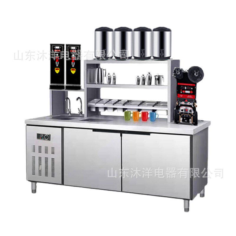 水吧台商用工作操作台冷藏柜饮品汉堡机器奶茶店设备全套