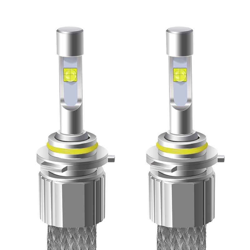 汽车LED大灯4300k带透镜XHP50科瑞灯珠 编织带 铝带散热超亮H4 H7