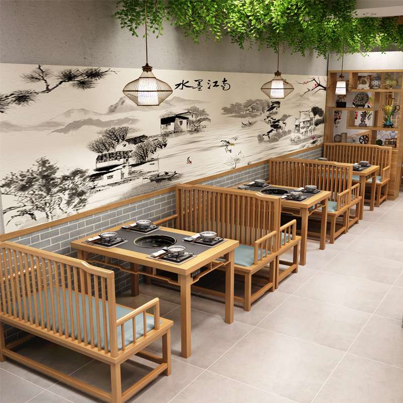 咖啡厅奶茶店实木卡座甜品店茶餐厅沙发冷饮店烘焙店桌椅组合商用
