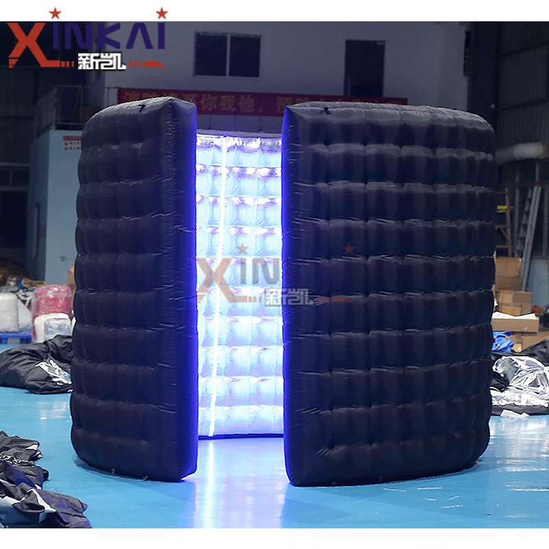 外贸热销螺旋圈充气 LED 360 照相亭外壳 户外便携式灯光拍摄背景
