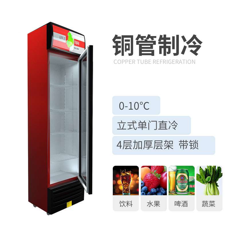 超市双门单门啤酒柜饮料展示柜立式冰柜制冷效果好 冷藏设备