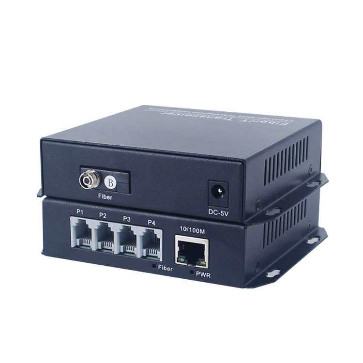 电话光端机4路电话+1路网络桌面式光端机语音光端机光电转换器1对