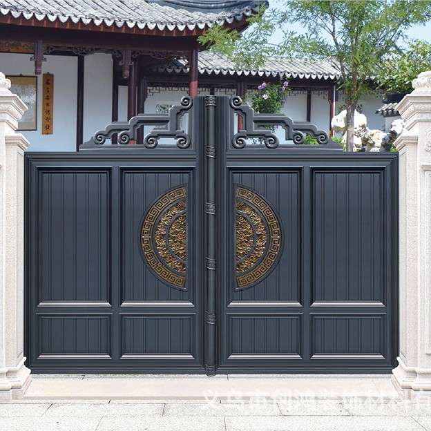 铝艺庭院大门新中式别墅大门现代铸铝门防盗进户门安全门防盗门