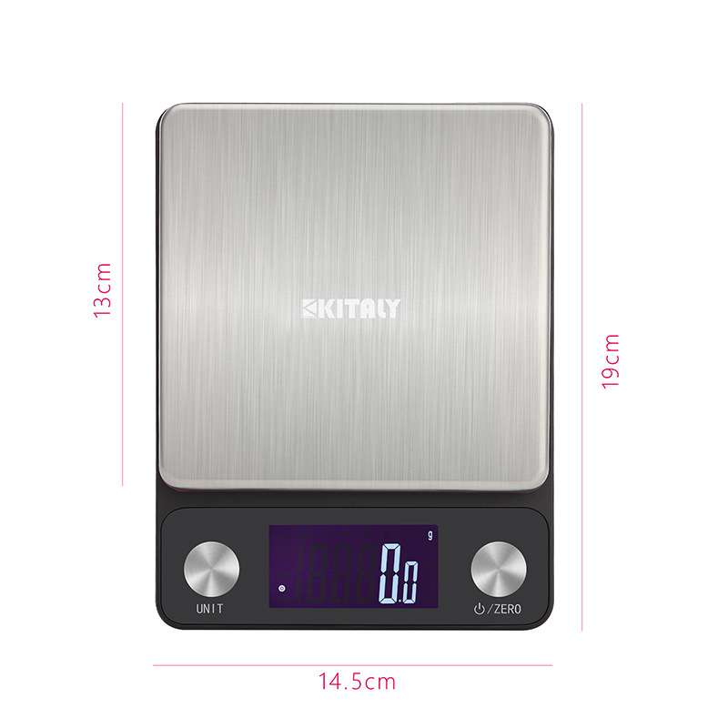 Kitaly精密电子称充电式台秤烘焙用称重克称0.1g高精度厨房秤微型