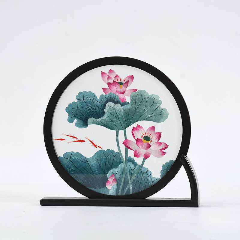 厂家供应手工苏绣成品刺绣摆件 简约现代风格中国特色纪念品