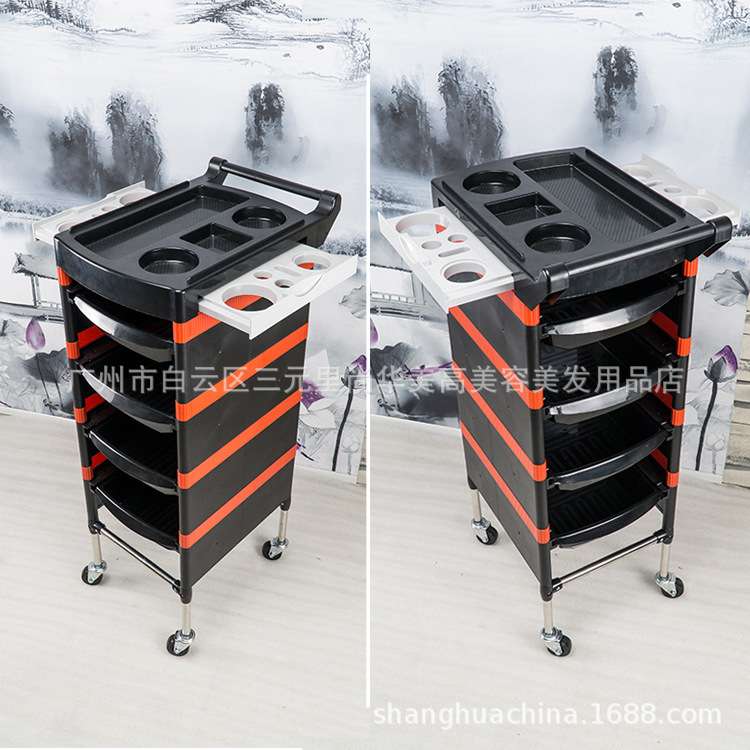 专用手推杠车新款复古美发车发廊工具小推车理发店烫染发型师加固