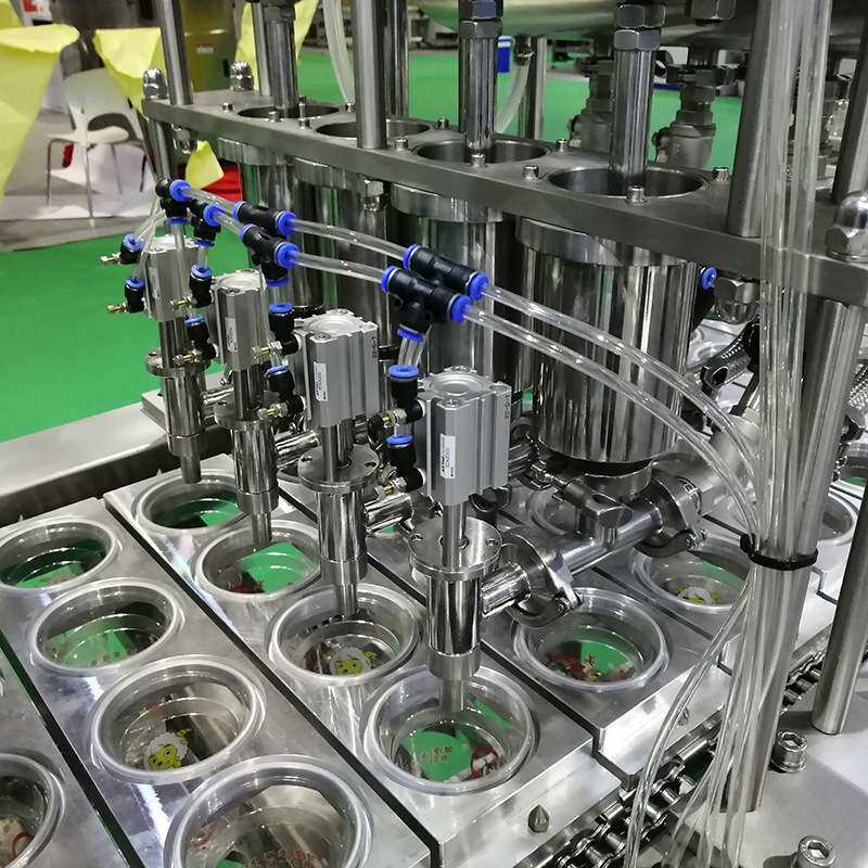 一出四全气动自动灌装封口机 快餐盒封口机气调保鲜封盒机